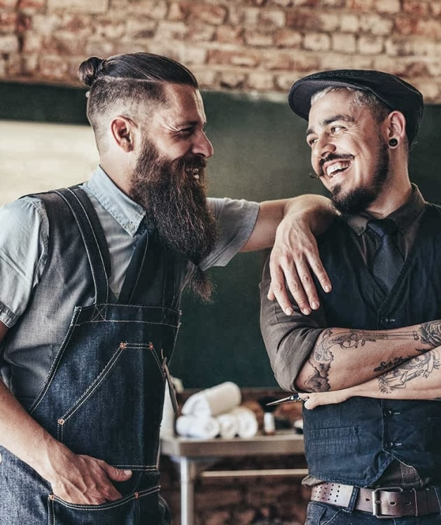 Barbers are talking with each other